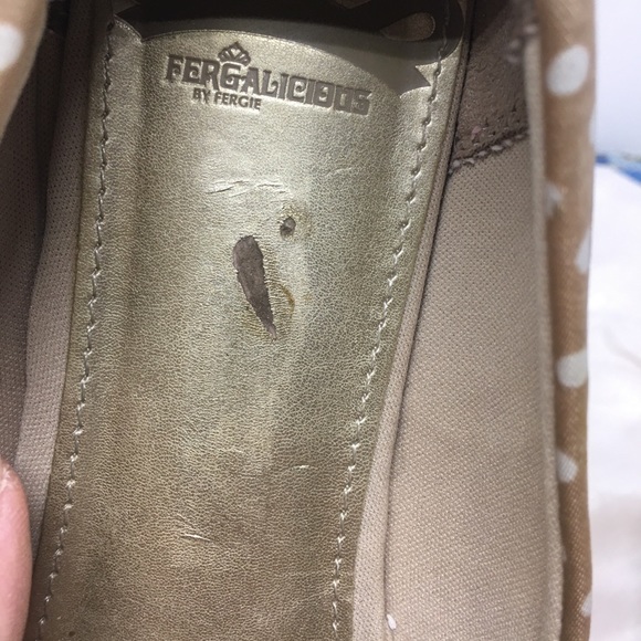 Fergalicious- Gold  flats with white polka dots - Picture 11 of 12